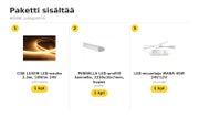 Vitriinin ja hyllyn valaistus, pisteet&ouml;n COB LED-nauhapaketti &mdash; 4000K, pintaprofiili