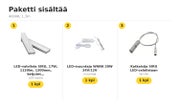 Keitti&ouml;n v&auml;litilaan, valmis SIRU-valolistapaketti &mdash; 4000K, 1,3m