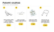 Keitti&ouml;n v&auml;litilaan, valmis SIRU-valolistapaketti &mdash; 4000K, 2,5m, himmennett&auml;v&auml;