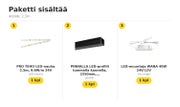 Keitti&ouml;n v&auml;litilan LED-nauha paketti, musta profiili &mdash; 4000K, 2,5m