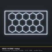 Hexagon HEXO 14-GRID + kehys LED-valosarja