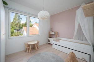 Lapsen huoneessa lisävaloa leikkeihin kolmella 7W OODIlla ikkunoiden edessä.