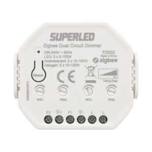 Painonappihimmennin+ Zigbee vastaanotin S&Auml;VY NAPPI 2x100W kahdelle valaisinryhm&auml;lle