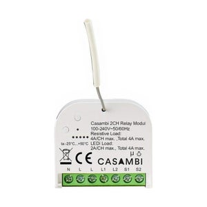 Casambi ON/OFF-rele 230 V, 2-kanavainen