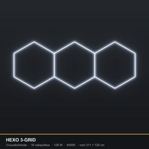 Hexagon HEXO 3-GRID LED-valosarja