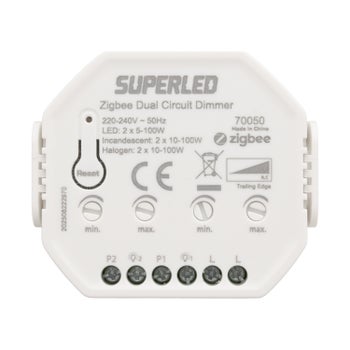 Painonappihimmennin+ Zigbee vastaanotin S&Auml;VY NAPPI 2x100W kahdelle valaisinryhm&auml;lle