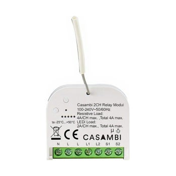 Casambi ON/OFF-rele 230 V, 2-kanavainen