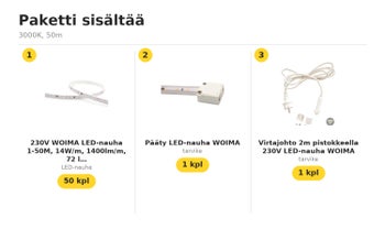 230V WOIMA LED-nauhapaketti 50m, IP65